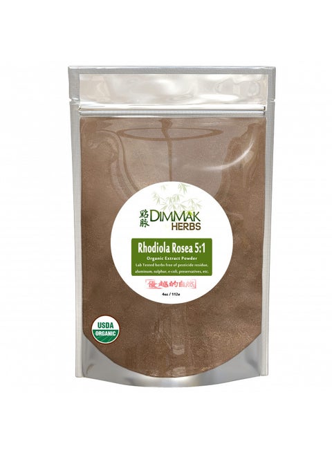 Organic Rhodiola Rosea Powder Extract 5:1 4 Ounce | Hong Jing Tian Concentrate | Lab Tested Extract Powder 112 Gram Resealable Bag add to water or smoothie by Dimmak Herbs