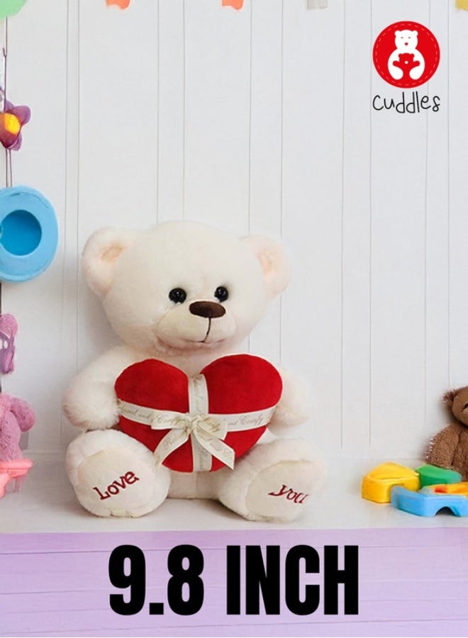 Cuddles Plush Teddy Bear Heart Stuffed Animal Toy 25cm - Image 3
