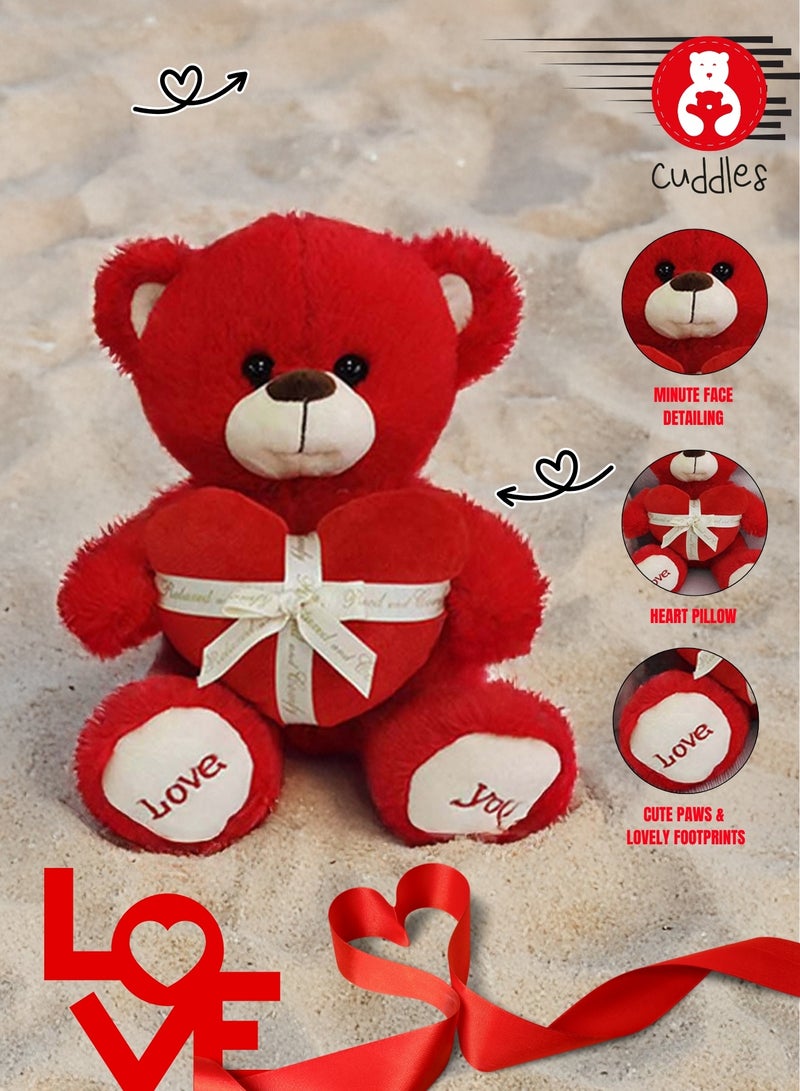 Cuddles Plush Teddy Bear Heart Stuffed Animal Toy 25cm - Image 4