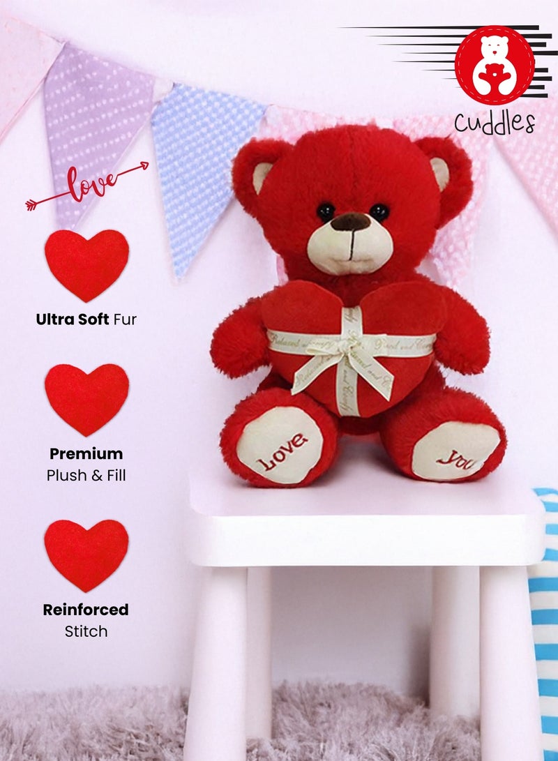 Cuddles Plush Teddy Bear Heart Stuffed Animal Toy 25cm - Image 5
