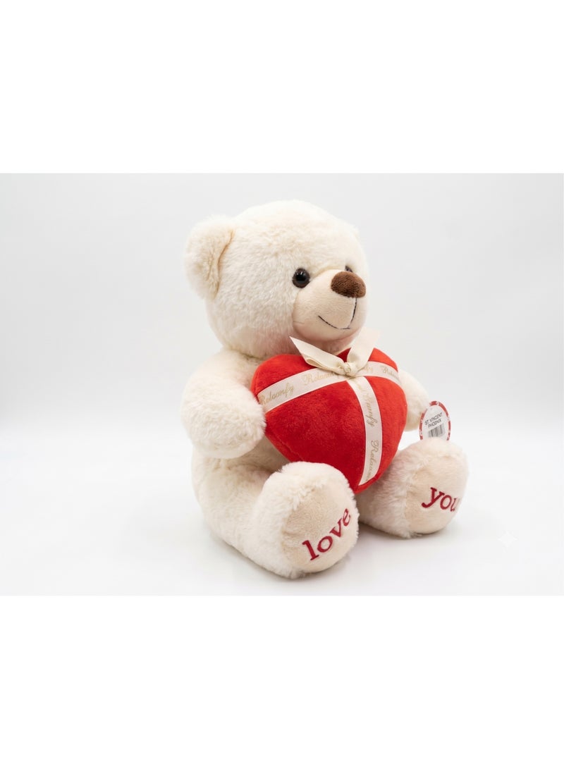 Cuddles Plush Teddy Bear Heart Stuffed Animal Toy 25cm - Image 2