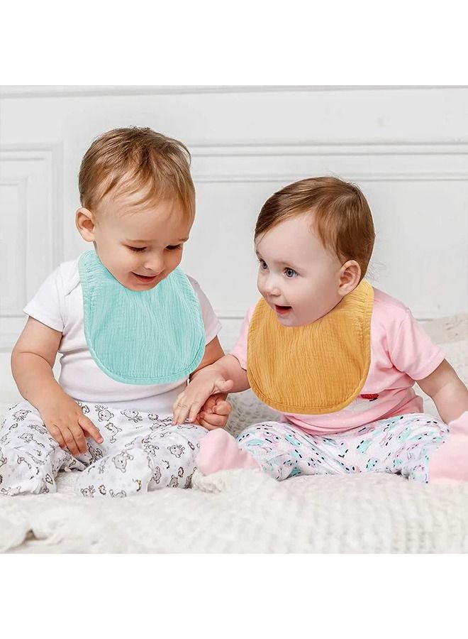 5Pcs Pure Cotton Baby Bibs Absorbent Bandana Drool Bibs for Toddlers Stylish Teething and Drooling Bibs for 0 to 36 Months of Age Red Orange Pink Blue Yellow  - Image 4