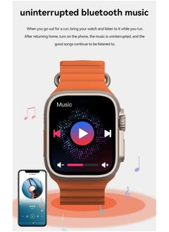 في & حول ساعه ذكيه X8+ الترا الجيل 8 (برتقالي) مزوده بشاحن وايرلس وتعمل من خلال تطبيق Wearfit pro  - Image 4