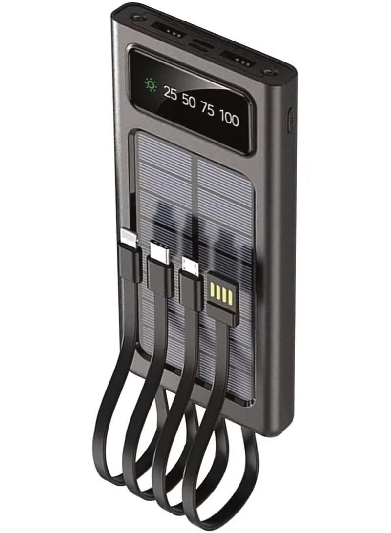 Raxoom Powerbank 3 – Massive 40000mAh Solar Rechargeable Battery Pack with Built-In LED Flashlight, Rugged Black Portable Power Bank for Outdoor, Camping, Travel & Emergency Use, Dual USB Ports, Fast Charging, Waterproof & Shockproof Design - Image 1