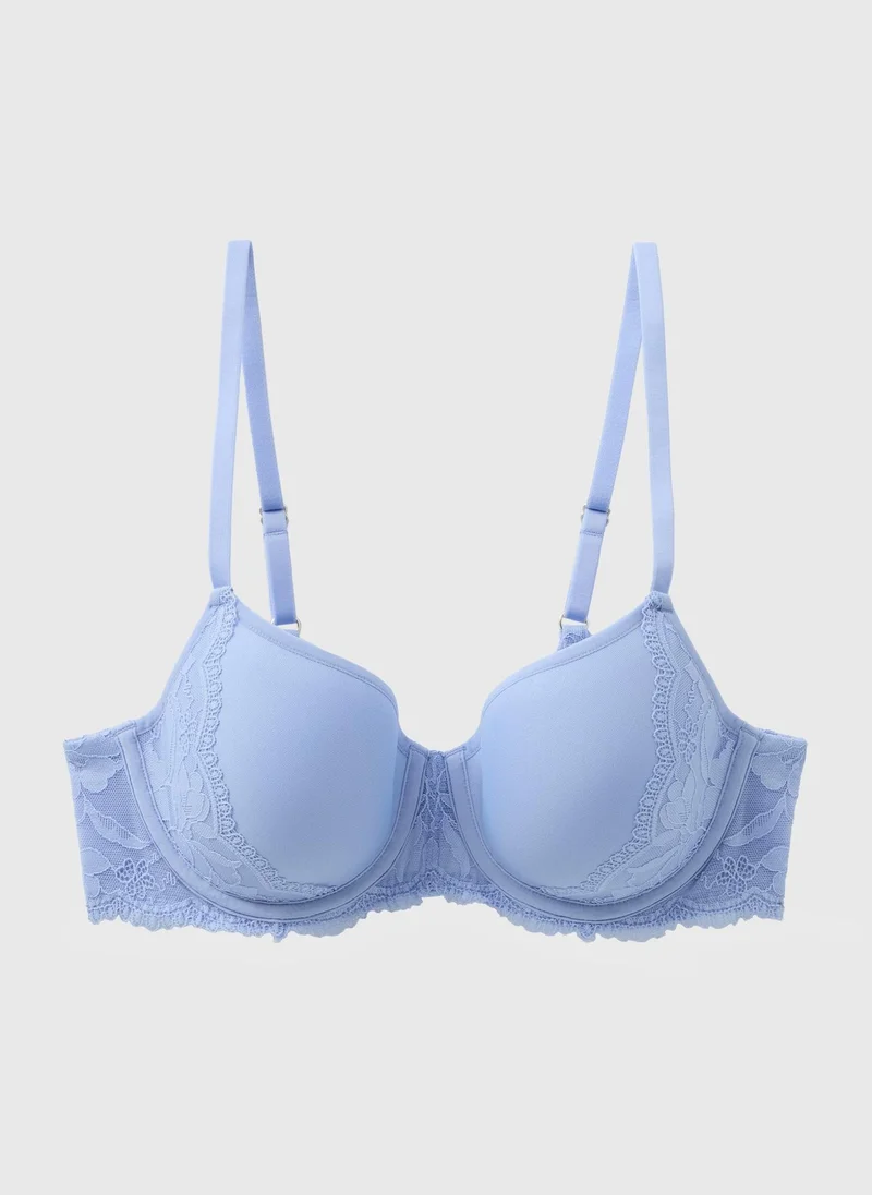 Matalan Blue Lace Comfort Spacer Bra