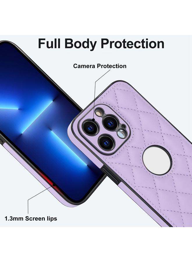 زبون جراب لهاتف iPhone 13 Pro مع غطاء خلفي من الجلد المعيني - Image 3