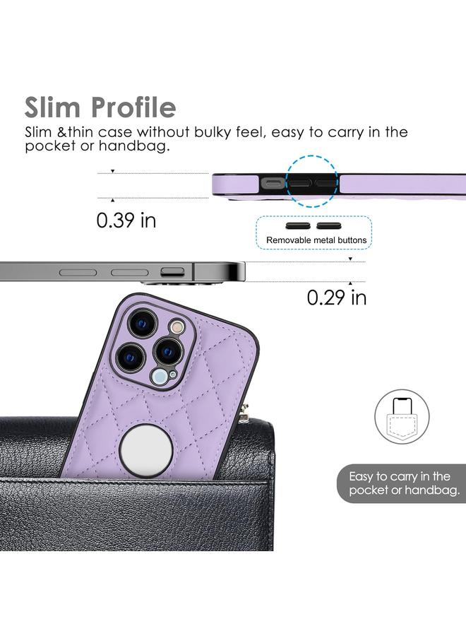 زبون جراب لهاتف iPhone 13 Pro مع غطاء خلفي من الجلد المعيني - Image 4