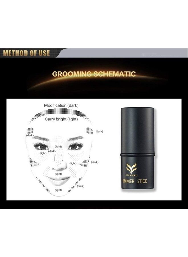 FantasyDay Illuminator Face Highlighter Makeup Sticks Pearl Shimmer Whitening Cream Shimmer Contouring Stick Foundation Stick Face Eye Nose Concealer Pen #2 - Image 4