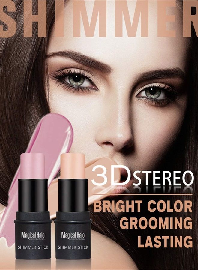 FantasyDay Illuminator Face Highlighter Makeup Sticks Pearl Shimmer Whitening Cream Shimmer Contouring Stick Foundation Stick Face Eye Nose Concealer Pen #2 - Image 5