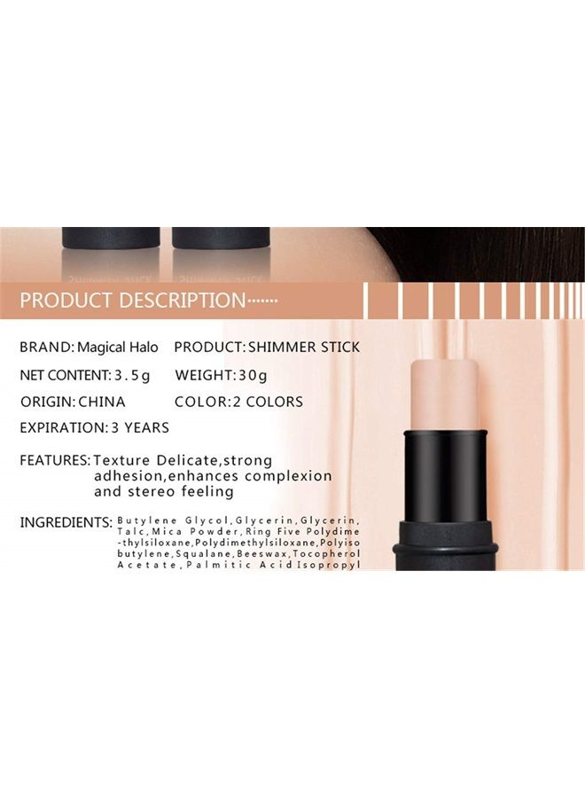 FantasyDay Illuminator Face Highlighter Makeup Sticks Pearl Shimmer Whitening Cream Shimmer Contouring Stick Foundation Stick Face Eye Nose Concealer Pen #2 - Image 3
