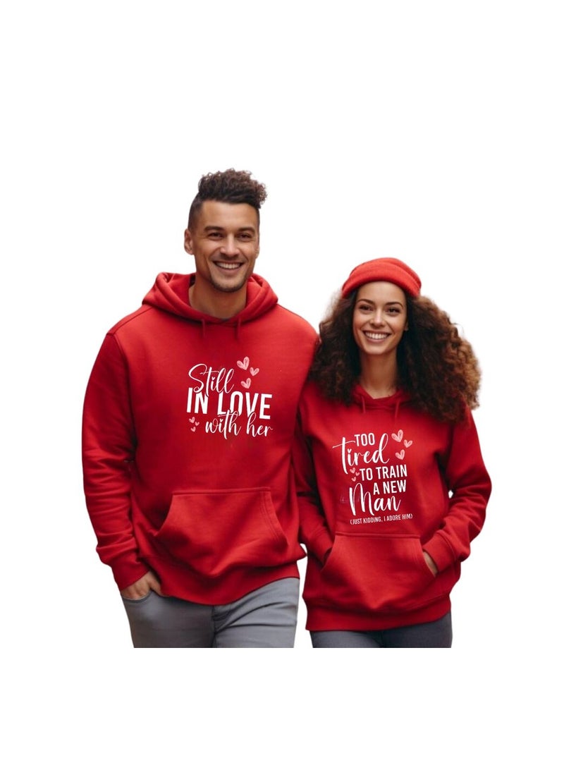 PRINTSHOP4ME Valentines Day Couples Hoodies-Comfortable Hoodies For Boyfriend,Girlfriend,Husband Or Wife-Cute Outfits For Valentine's Day  - Image 1