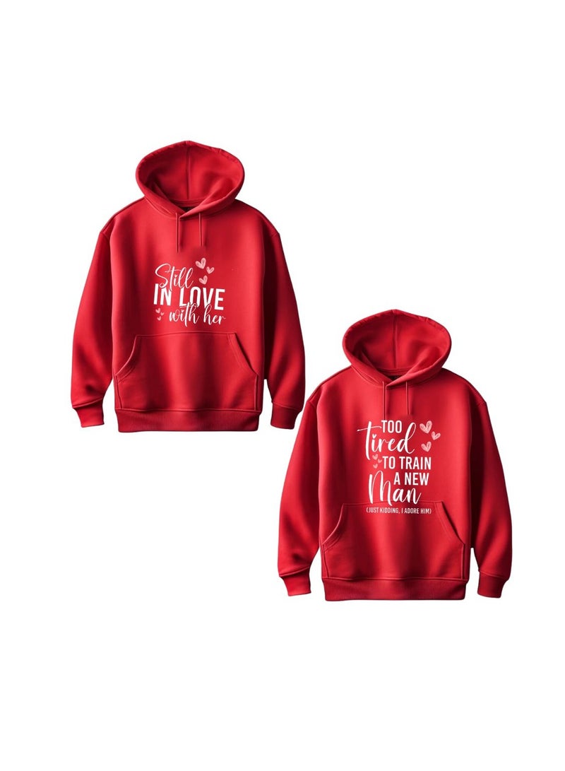 PRINTSHOP4ME Valentines Day Couples Hoodies-Comfortable Hoodies For Boyfriend,Girlfriend,Husband Or Wife-Cute Outfits For Valentine's Day  - Image 3