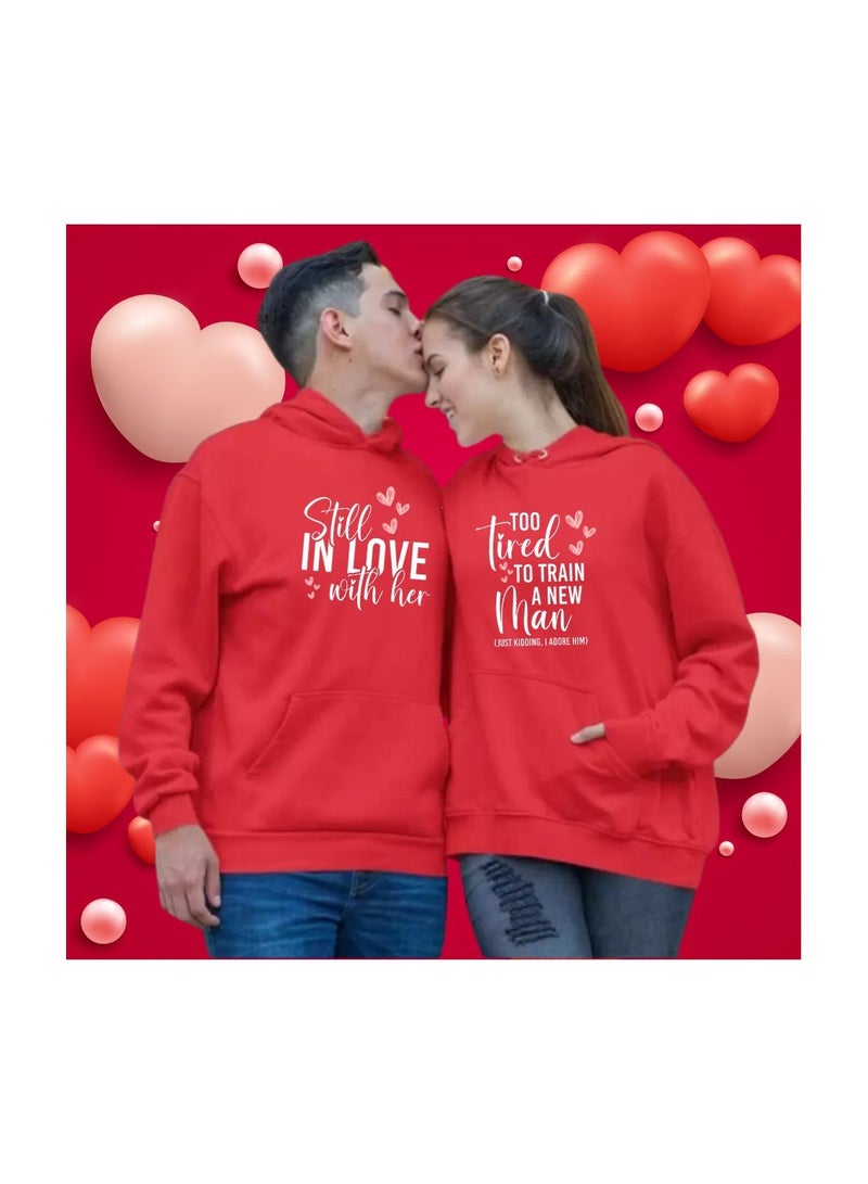 PRINTSHOP4ME Valentines Day Couples Hoodies-Comfortable Hoodies For Boyfriend,Girlfriend,Husband Or Wife-Cute Outfits For Valentine's Day  - Image 2