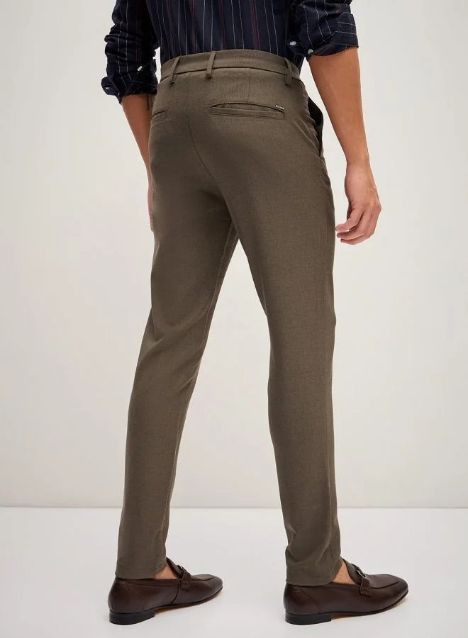 THE BEAR HOUSE Men's Brown 4 Way Stretch Formal Trouser Versatile Office and Travel Pants Comfortable Fit for Everyday Use Easy to Style Bottomwear for Work Weekend and Outings