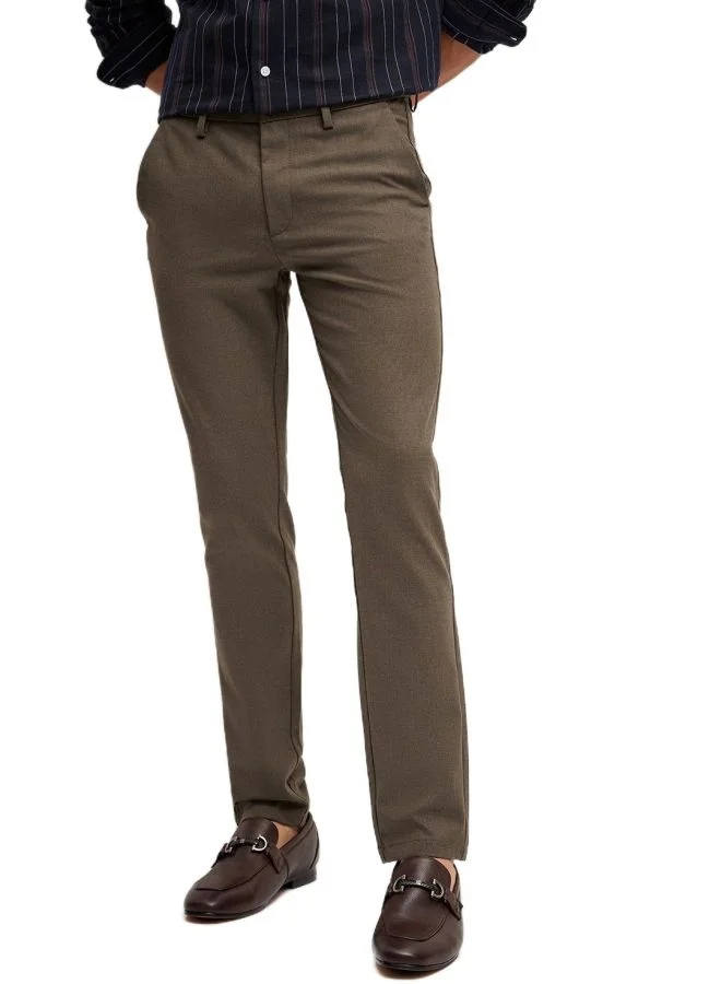 THE BEAR HOUSE Men's Brown 4 Way Stretch Formal Trouser Versatile Office and Travel Pants Comfortable Fit for Everyday Use Easy to Style Bottomwear for Work Weekend and Outings