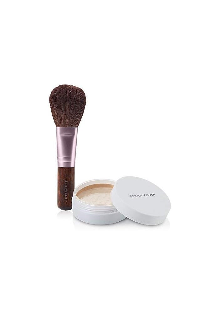 Sheer Cover Perfect Shade Mineral Foundation Makeup Kit with Free Brush - Medium Shade - Image 1