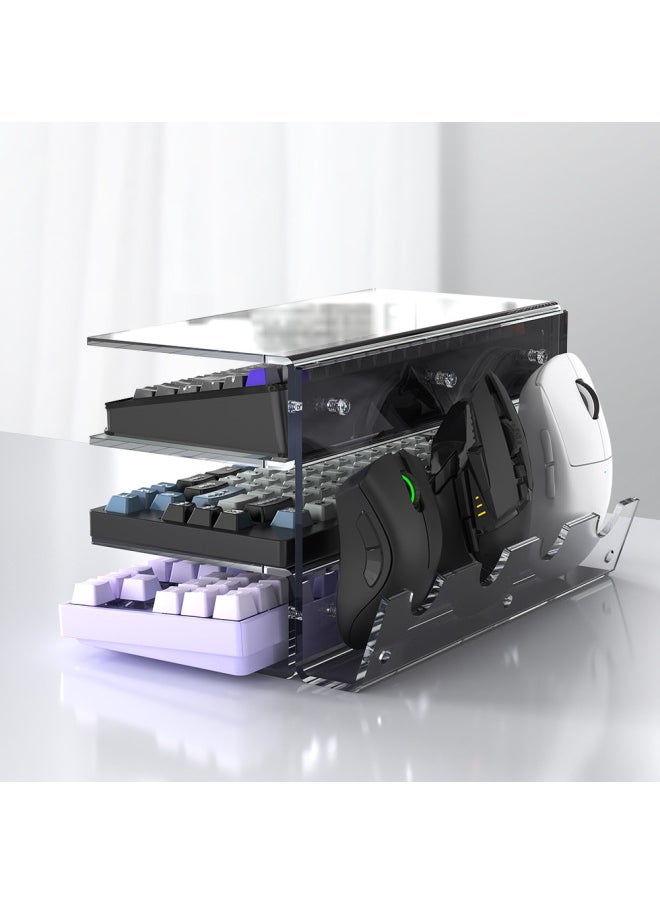 Mechanical Keyboard Display Rack Keyboard Multi-layer Bracket Mouse Storage Cabinet Storage Rack Gaming Mouse Collection Display Cabinet-Color:Keyboard And Mouse Storage Display Rack  Without Keyboard