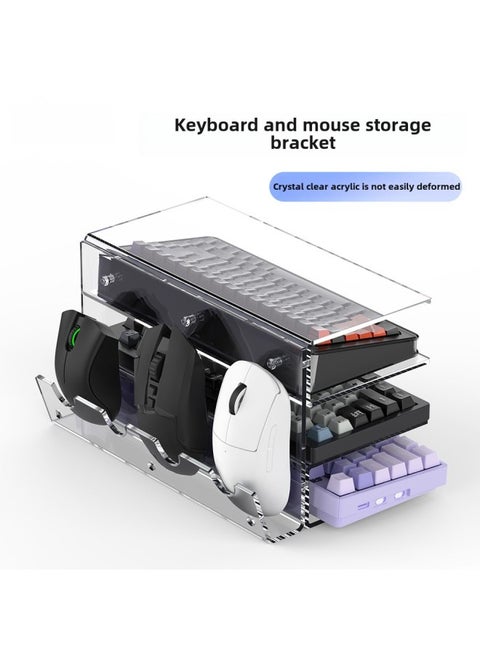 Mechanical Keyboard Display Rack Keyboard Multi-layer Bracket Mouse Storage Cabinet Storage Rack Gaming Mouse Collection Display Cabinet-Color:Keyboard And Mouse Storage Display Rack  Without Keyboard