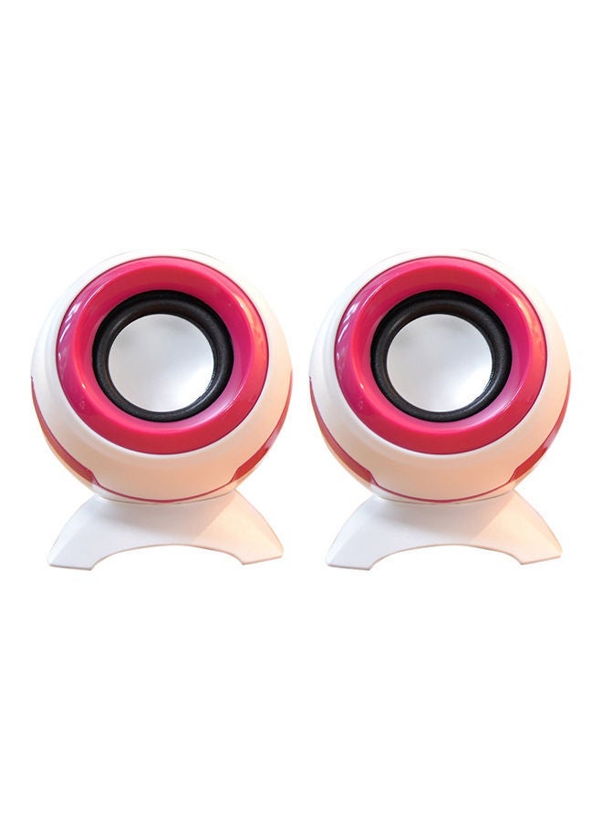 NIBEMINENT 2-Piece Portable USB Powered Desktop Speaker Multicolour