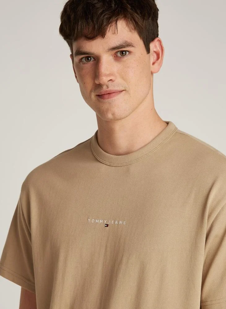 تومي جينز Logo Print  Crew Neck T-Shirt