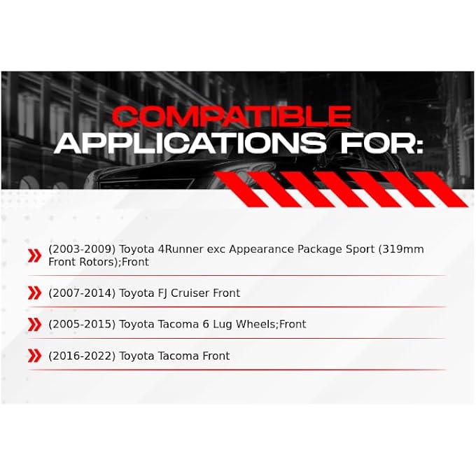 ريحني نماذج R1 المفاهيمية للفرامل والدوارات الأمامية وطقم الفرامل الأمامية وأقراص الفرامل والأقراص السيراميكية 20032009 تويوتا 4 رانر 20052021 تويوتا تاكوما 20072014 تويوتا FJ كروزر - Image 3