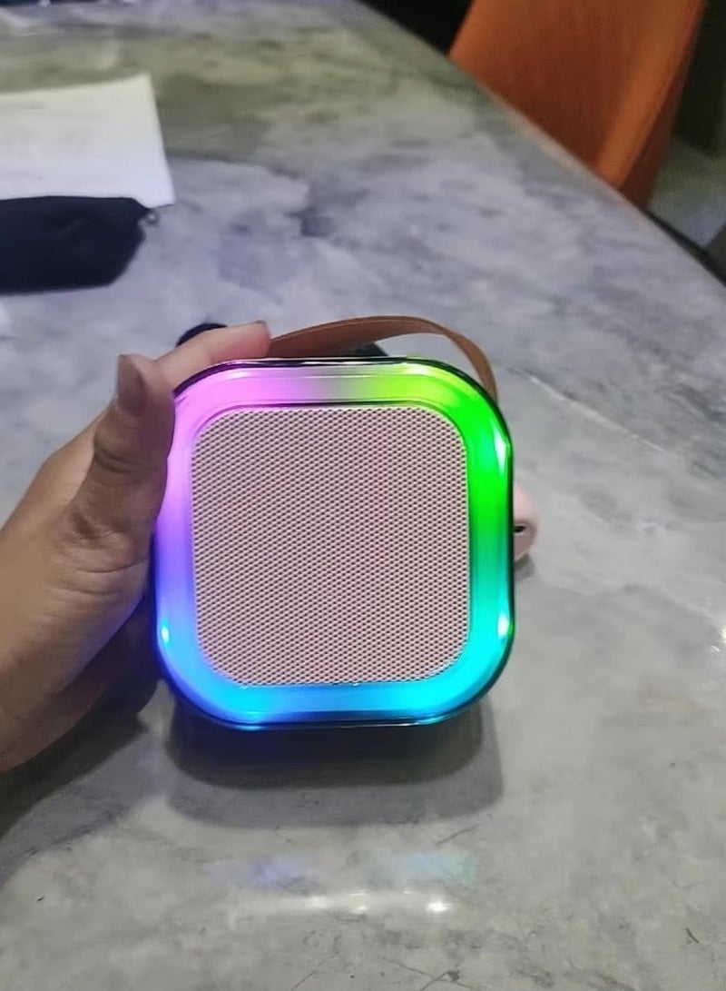 Mini Karaoke Speaker Portable Speaker Bluetooth Karaoke Speaker With Dual Wireless Mic For Kids And Adults Mini Wireless Speaker With 2 mic  Light For Indoor And Outdoor Party And Birthday Bluetooth Speaker - Image 2