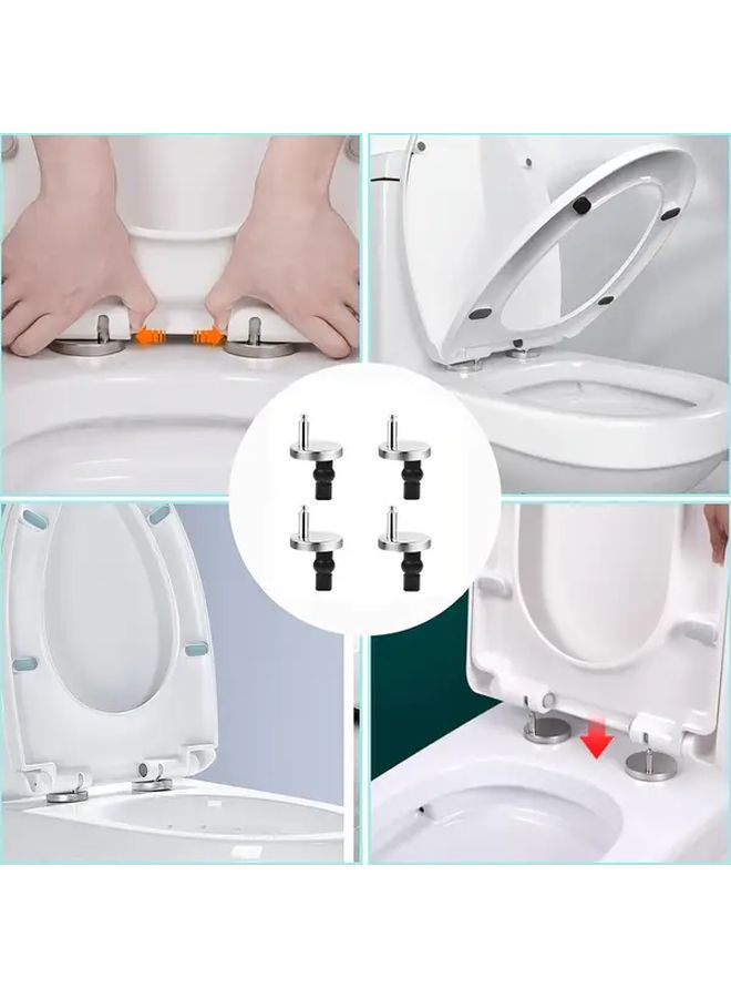 4pcs Heavy Duty Toilet Seat Bolt Kit Quick Release Easy Install No Tools Needed Durable Metal Modern - Image 5
