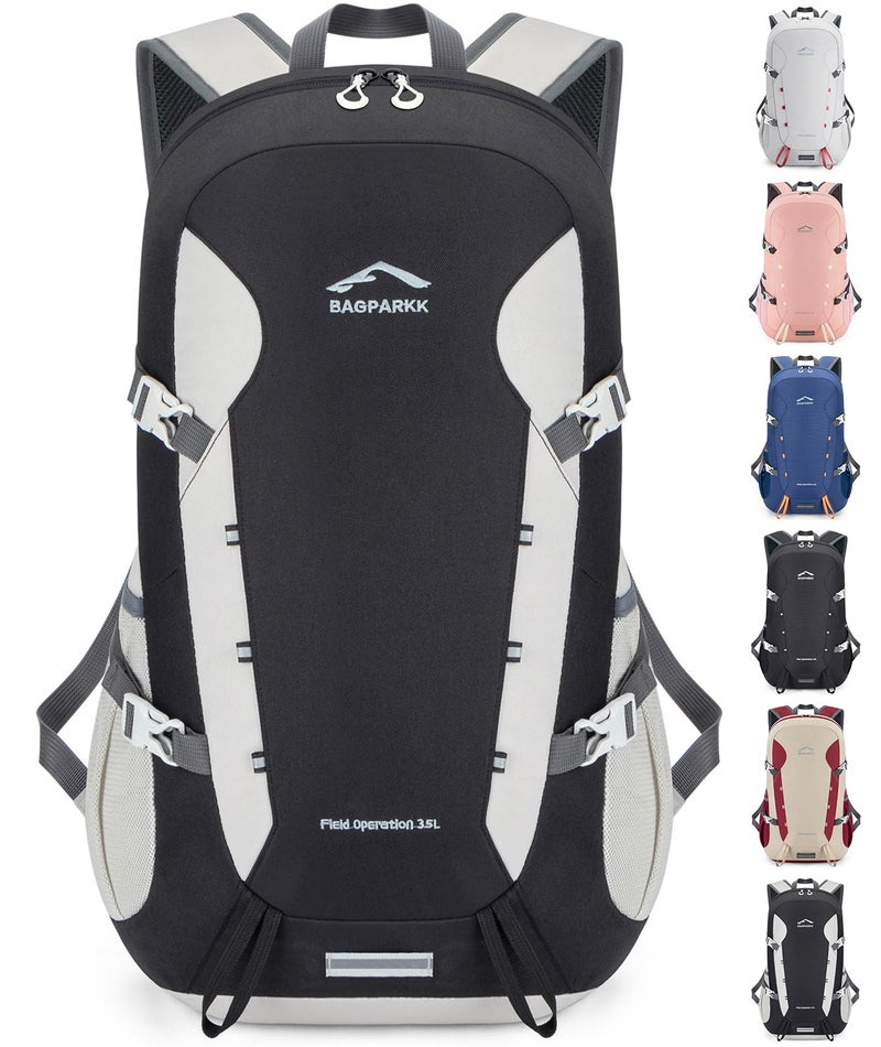 BAGPARKK Hiking BackpackLarge 35L Travel Backpacks for Men WomenUltra Lightweight Packable Camping Daypack for Outdoor Sports Light Gray - Image 2