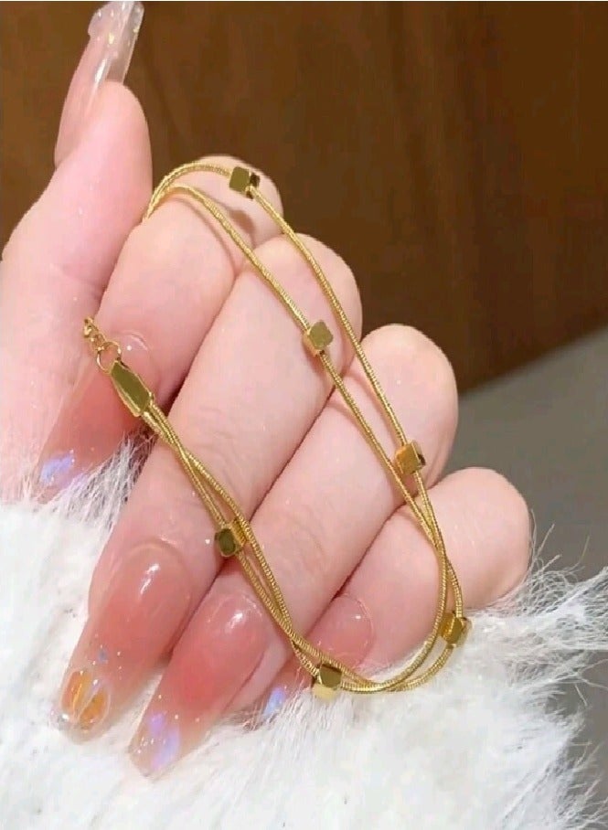 أتراكتيفز خلخال نسائي عصري وأنيق من الاستانلس ستيل باللون الذهبي - Image 2