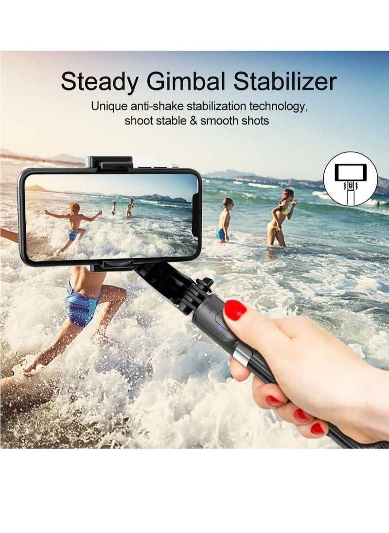 ELTRAZONE - Selfie Stick Gimbal Stabilizer 360° Rotation Tripod with Wireless Remote, Portable Phone Holder Auto Balance 1-Axis Gimbal for Smartphones Tiktok Vlog Youtuber Live Video Record - Image 1