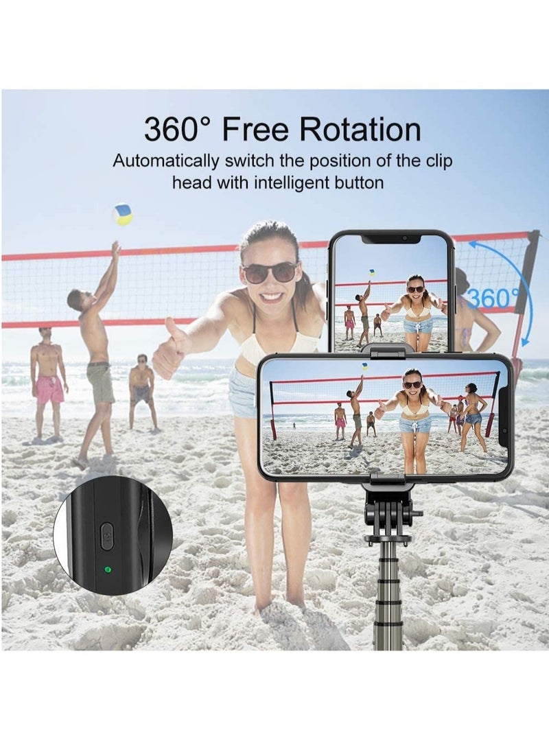 ELTRAZONE - Selfie Stick Gimbal Stabilizer 360° Rotation Tripod with Wireless Remote, Portable Phone Holder Auto Balance 1-Axis Gimbal for Smartphones Tiktok Vlog Youtuber Live Video Record - Image 1