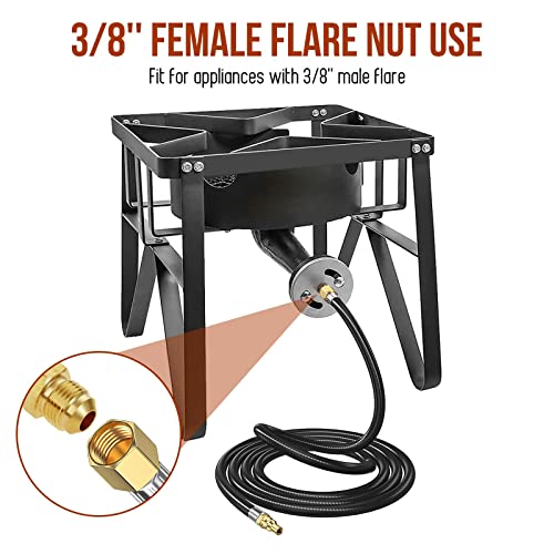 Alloxity 12 FT Propane Quick Connect Hose for RV to Gas Grill, 1/4" Quick to 3/8" Female Nut, with Adapter 1lb Appliances to 5-40lb Tanks for Weber/Coleman/Blackstone Grill, Buddy Heater, Smoker, Camping Stove - Image 4