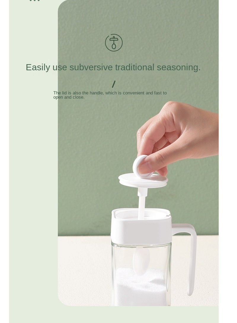 general 1-Piece Glass Covered Seasoning Jar With Seasoning Spoon Clear/White 250ml - Image 2
