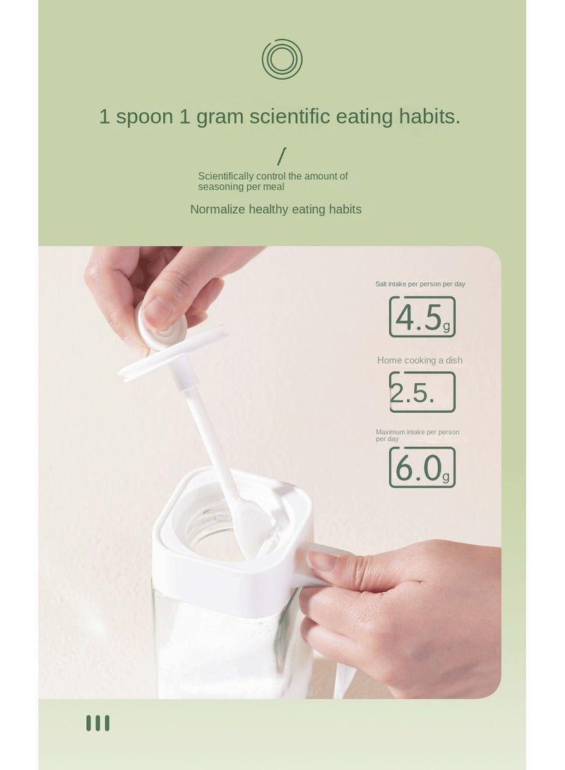 general 1-Piece Glass Covered Seasoning Jar With Seasoning Spoon Clear/White 250ml - Image 3