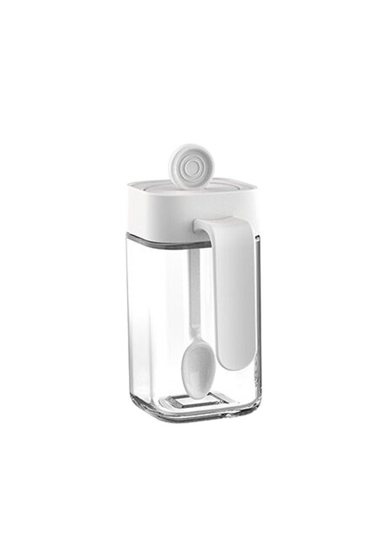 general 1-Piece Glass Covered Seasoning Jar With Seasoning Spoon Clear/White 250ml - Image 1