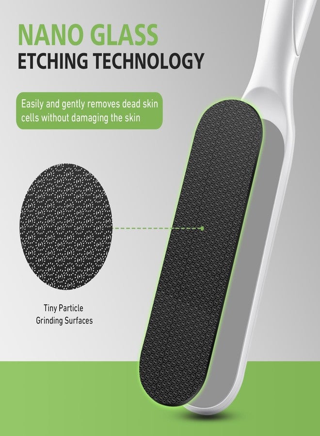 BALUCA Hard Skin Remover Nano Glass Foot File - Foot Callus Remover, Durable Foot Scrubber, Dead Skin Remover, Hygienic Pedicure Tool, Long Lasting Foot Buffer, Soft Smooth Feet, White - Image 2