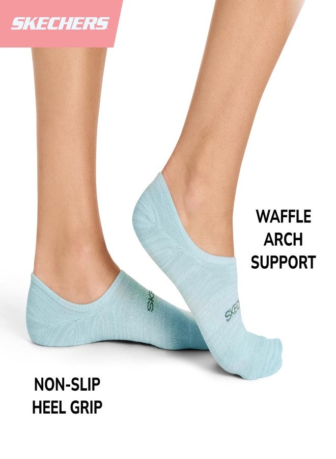 Skechers Women's Slip-Ins 6-Pack No Show Liners, Blue/Aqua, 9-11 - Image 3