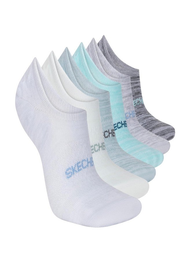 Skechers Women's Slip-Ins 6-Pack No Show Liners, Blue/Aqua, 9-11 - Image 1