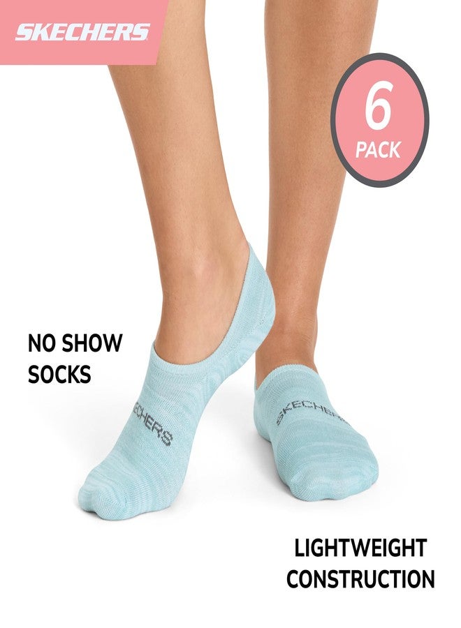 Skechers Women's Slip-Ins 6-Pack No Show Liners, Blue/Aqua, 9-11 - Image 2