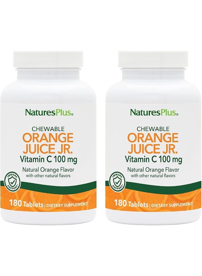 NaturesPlus Natures Plus Orange Juice Jr. - Pack of 2, 180 Chewable Tablets - 100 mg Vitamin C - Vegetarian, Gluten Free - 360 Total Servings - Image 1