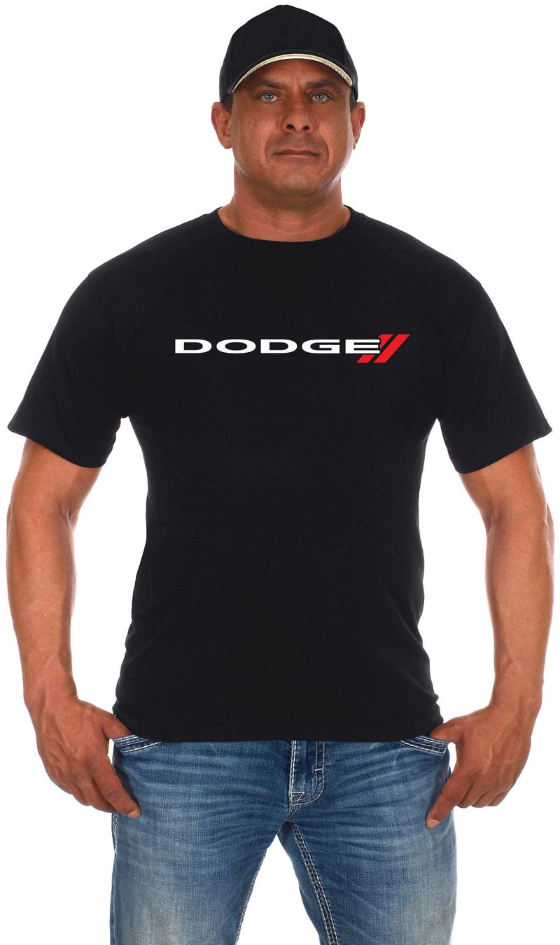 JH DESIGN GROUP Men's Dodge Emblem Black Crew Neck T-Shirt (3X, Black) - Image 1