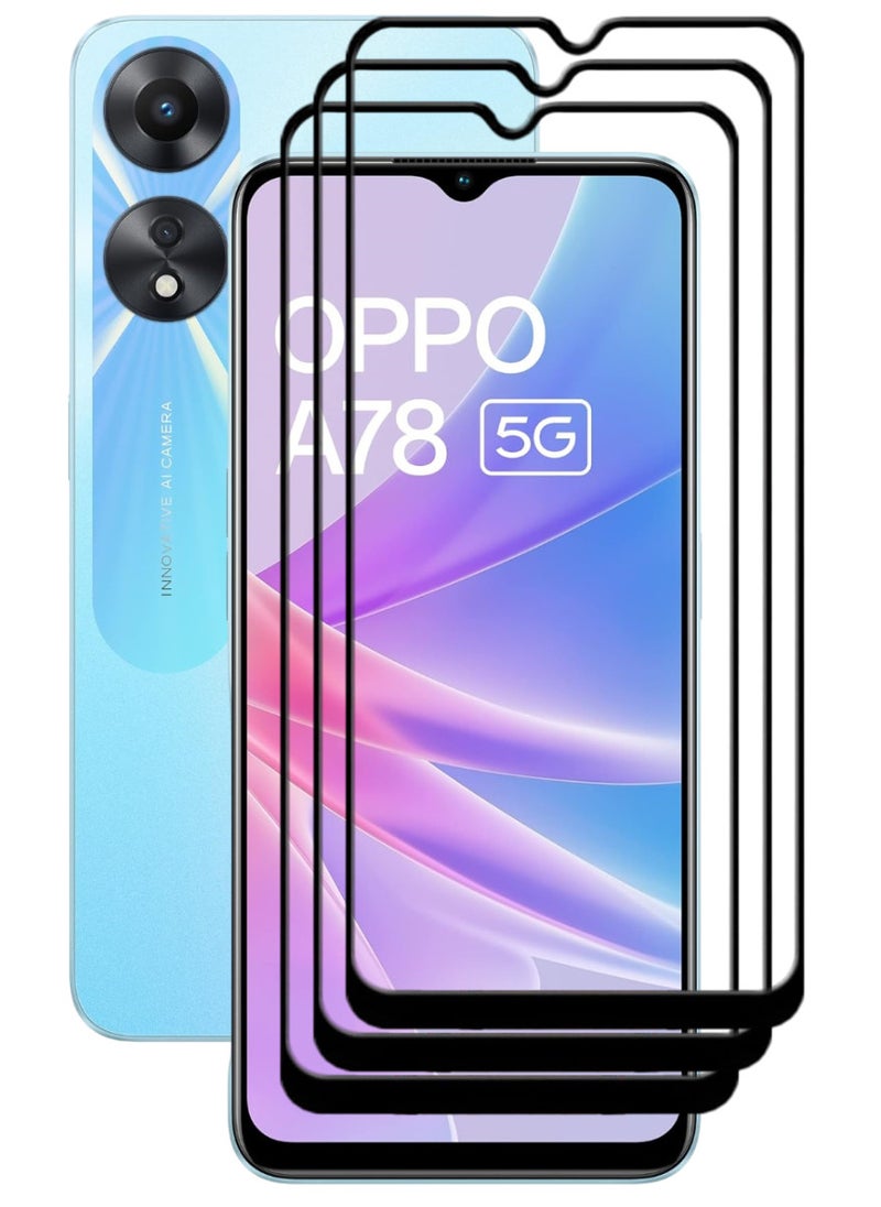 ACLIX 4 Pieces Antistatic ESD Dustproof Premium Quality High Definition Tempered Glass Screen Protector Designed For Oppo A78 - Image 1
