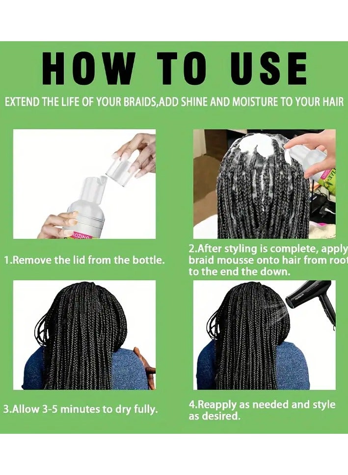 ROZINO Olive & Coconut Oil Hair Mousse, 60ml, Moisturizing Styling for Permed, Dyed & Frizzy Hair with Plant Squalane - Image 2