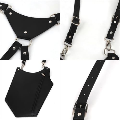 GREUS Men’s Underarm Shoulder Holster Bag Vintage PU Leather Crossbody Chest Pouch Adjustable Anti-Theft Travel Wallet Phone Bag - Image 5