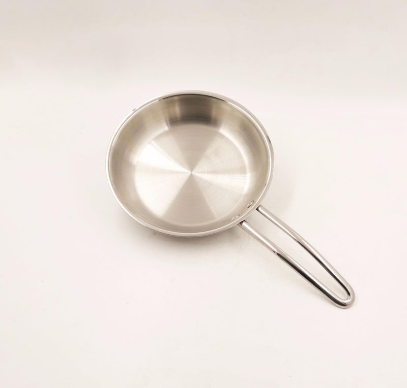 Spillbox Stainless Steel Sandwich Triply Kadhai|Kadai|Wok|Nonstick 3-Layer Body| Steel Cookware|Induction safe|Dishwasher Safe|Food Grade |Heavy |FryPan |Curry |Stirfry|Deepfry-FryPan (Med - Dia:24cm) - Image 2