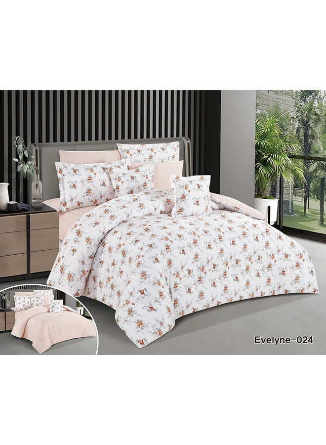 ليفور طقم لحاف من هورس  كلاسيك قطن فاخر 100٪ بنقشة الزهور 8قطع - Image 1