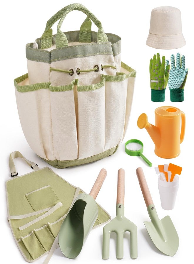 ROBOTIME Kids Gardening Tools, 17 PCS Toddler Gardening Set, Children's Gardening Tools, Metal Kids Gardening Set All in One Kit, Gardening Tools for Kids Outdoor Toys Gift for Boys and Girls - Image 1