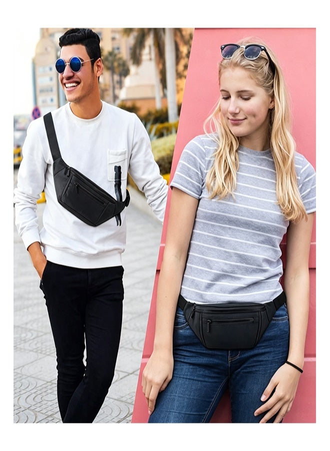 Fanny Pack for Men Women,Crossbody Waist Bag Pack,Belt Bag for Travel Walking Running Hiking Cycling,Easy Carry Any Phone,Wallet, Black, One Size, Fashion - Image 4