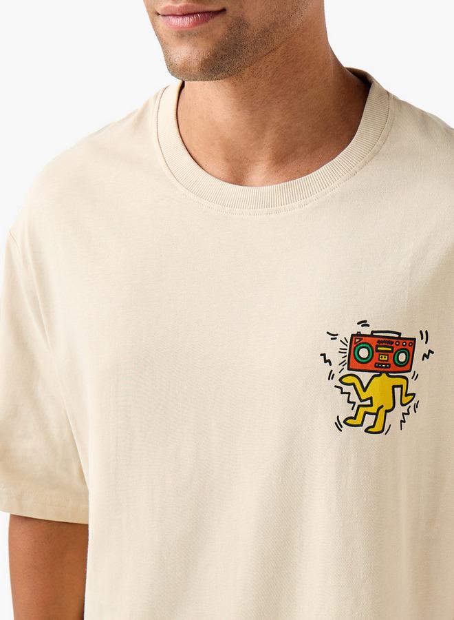 سبلاش فيڤ تيشيرت رجالي مطبوع برسومات بياقة دائرية وأكمام قصيرة بقصة عادية - Image 4