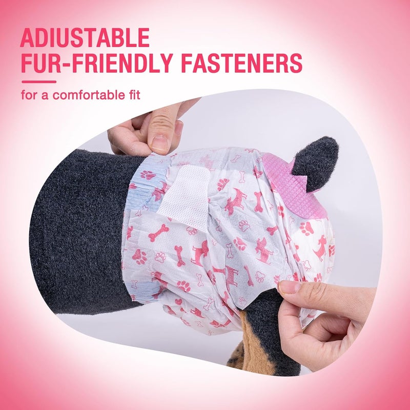 Pet Soft Dog Nappies for Female Dogs, Pack of 50 Disposable Nappies for Dogs and Cats, Highly Absorbent Cat Nappies, Heat Pants for Female Dogs, with Adjustable Tail Hole (S-50 Pieces) - Image 5